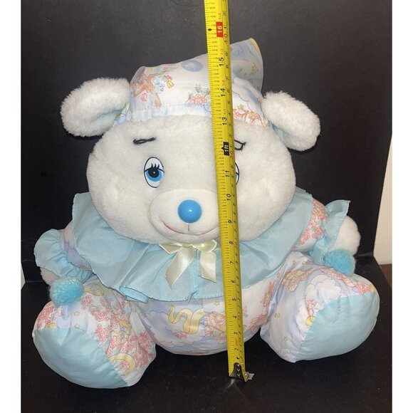 Plush Bear by Well Made 90s Sleepy Bear Nylon Parachute Material Puffy Vintage - Picture 14 of 15